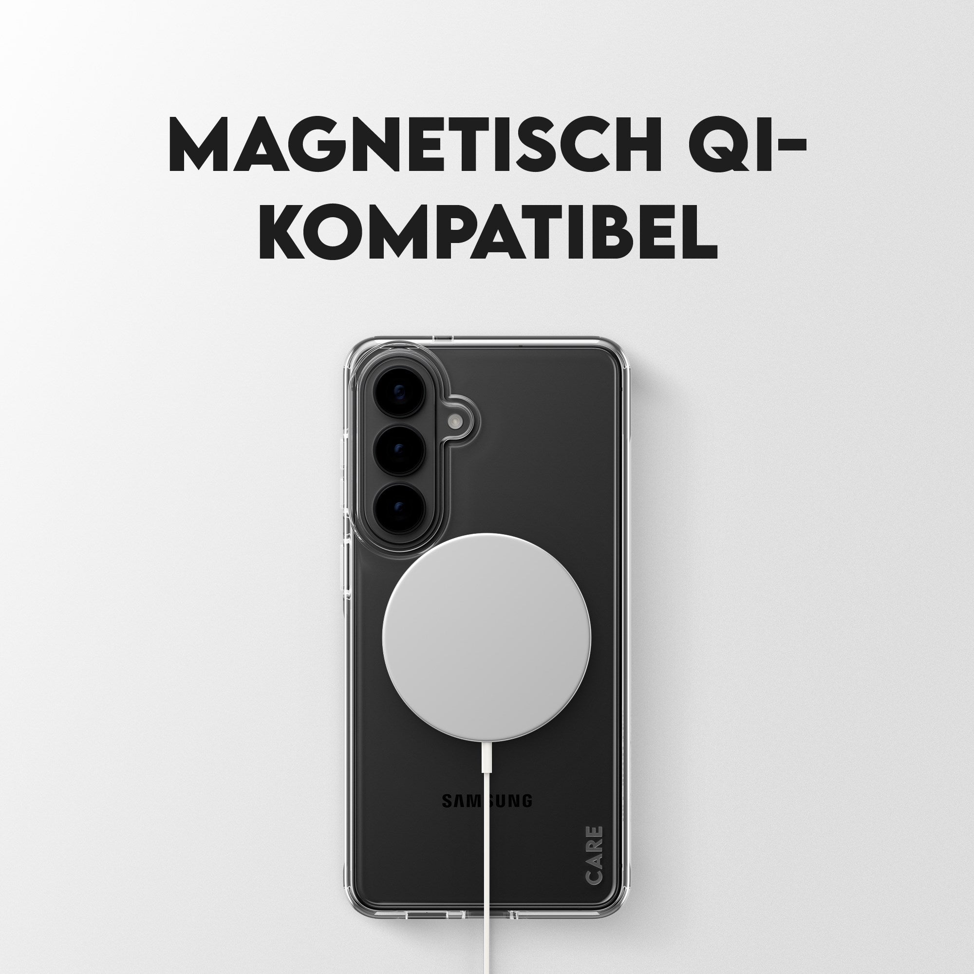 CARE™ by PanzerGlass® Urban Explorer Case Transparent m. Weiss Qi Samsung Galaxy S26+